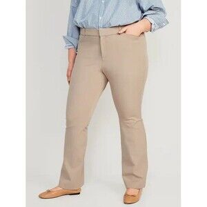 Old Navy High Rise Pixie Flare Pants Womens 18 Beige Stretch NEW